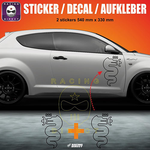 2 dragon outline sticker decal ALFA ROMEO