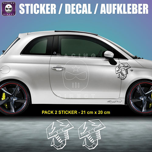 2 sticker decal Scorpion Outline Abarth 21 cm FIAT ABARTH