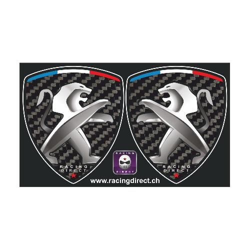 Lotto di 2 adesivi Leone Peugeot Sport dal look carbonio PEUGEOT