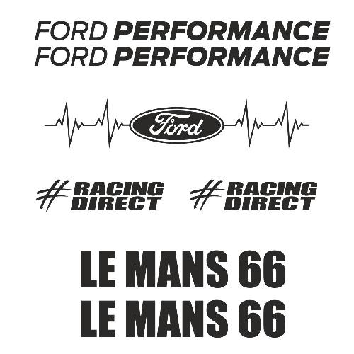 7 stickers FORD PERFORMANCE LE MANS 66 FORD